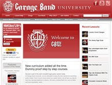 Tablet Screenshot of garagebanduniversity.com